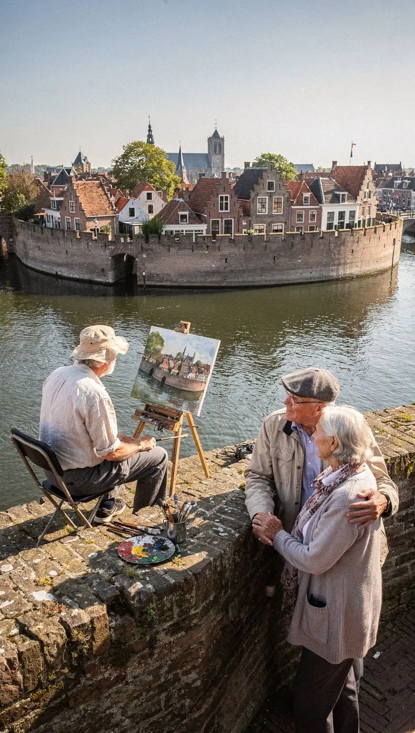Toegangspoort met karakteristieke middeleeuwse architectuur.